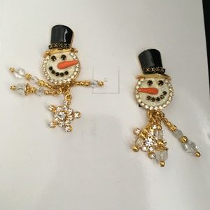 NEW RARE Lunch at The Ritz Earrings  "Jack Frost"